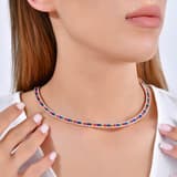 Rainbow Tamtur Baget Kesim Rose Altın Renkli Gümüş Kolye 3