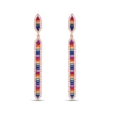 Серьги Rainbow Collection с багетной огранкой из серебра с покрытием из розового золота 2