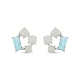 Lucky Gems Koleksiyonu Larimar ve Sedef Taşlı Gümüş Küpe 2