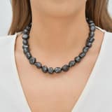 Clouds Collection Amorphous Black Silver Necklace 3