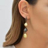 Clouds Collection Amorphous Gold-Black Silver Earrings 3