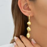 Clouds Amorphous Gold-Tone Silver Earrings 3