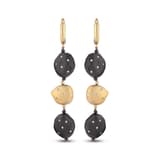 Clouds Collection Amorphous Black-Gold Color Silver Earrings 2