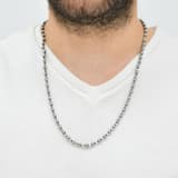 Bravoman Model-2 Örgü Zincirli Gümüş Erkek Kolye 3