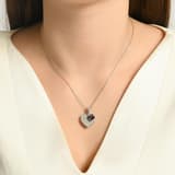 Global Warming Textured Heart Leaf Shaped Burnt Enamel Floral Women's Necklace 3