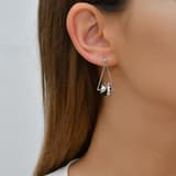 Ladybee Collection Ladybug and Triangle Frame Design Silver Earring 3