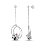 Ladybee Collection Ladybug and Ring Design Silver Earring 1