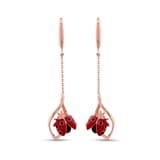 Ladybee Red Ladybug Design Silver Earrings 2