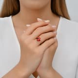 Ladybee Kırmızı Uğurböceği Tasarımlı Gümüş Yüzük 3