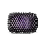 Hedgehog Mor Yarımtur Rodajlı Gümüş Yüzük 2