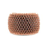 Hedgehog Kahverengi Yarımtur Rose Altın Renkli Gümüş Yüzük 2