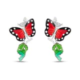 Monarch Butterfly Kırmızı Mineli Kelebek ve Yeşil Yaprak Figürlü Sallantılı 2