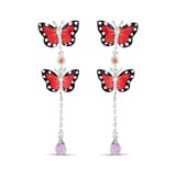Monarch Butterfly Kırmızı Mineli İkili Kelebek Figürlü Turuncu ve Mor Taşlı 2