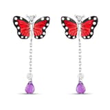 Monarch Butterfly Model-9 Gümüş Küpe 2