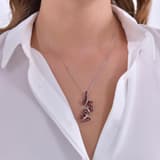 Monarch Butterfly Kırmızı Mineli Üçlü Kelebek Figürlü Pembe Taşlı Gümüş Kol 3