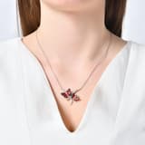 Серебряное украшение Monarch Butterfly с красной эмалью, двойными бабочками и дизайном ветки 3