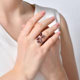 Серебряное кольцо Monarch Butterfly с двойным дизайном бабочки и розовым цирконом 3