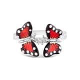 Monarch Butterfly Mineli İkili Kelebek Figürlü Gümüş Yüzük 2