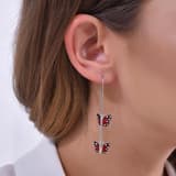 Серьги-цепочки Monarch Butterfly с двумя бабочками, красная эмаль 3