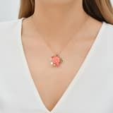 Rosered Gül Tasarımlı İncili Rose Altın Renkli Gümüş Kolye 3