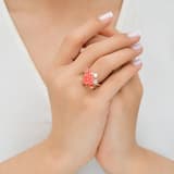 Rosered Gül Tasarımlı İncili Rose Altın Renkli Gümüş Yüzük 3