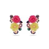 Rosered Uğur Böcekli Gül Tasarımlı Rose Altın Renkli Gümüş Küpe 2