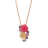 Rosered Uğur Böcekli Gül Tasarımlı Rose Altın Renkli Gümüş Kolye 2