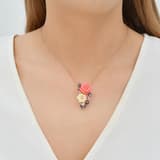 Rosered Uğur Böcekli Gül Tasarımlı Rose Altın Renkli Gümüş Kolye 3