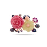 Rosered Uğur Böcekli Gül Tasarımlı Rose Altın Renkli Gümüş Yüzük 2