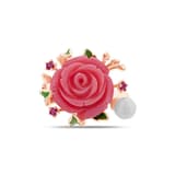 Rosered Tomurcuklu Gül Tasarımlı Rose Altın Renkli Gümüş Yüzük 2