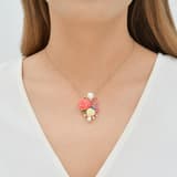 Rosered Kelebekli Gül Tasarımlı Rose Altın Renkli Gümüş Kolye 3