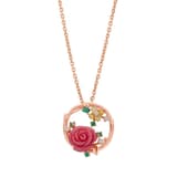 Rosered Sarı Çiçekli Gül Tasarımlı Rose Altın Renkli Gümüş Kolye 2