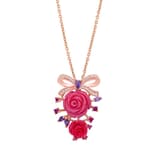 Rosered Kurdeleli Gül Tasarımlı Rose Altın Renkli Gümüş Kolye 2