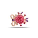 Rosered Kurdeleli Gül Tasarımlı Rose Altın Renkli Gümüş Yüzük 2