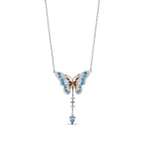 Heaven Model-10 Kelebek Tasarımlı Zirkonlu Gümüş Kolye 2
