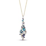 Heaven Zircon Enamel Chain Silver Necklace 1
