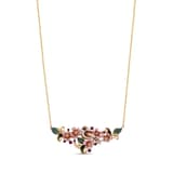 Zultanite Model-1 Flower and Bird Figured Enamelled Silver Necklace 2