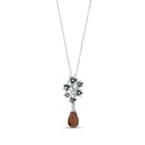 Колье Zultanite Collection из серебра с синей эмалью, цветочным букетом и камнями 1