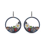 Night Çiçek Bahçesi Model-3 Серьги-кольца серебряные 2