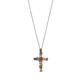 Серебряное колье Night Çiçek Bahçesi Model-1 с крестом 2