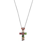 Night Flower Garden Model-2 Cross Design Silver Necklace 2