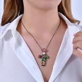 Night Flower Garden Model-2 Cross Design Silver Necklace 3