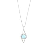 Lucky Gems Koleksiyonu Doğal Larimar ve Sedef Taşlı Geometirk Gümüş Kolye 1