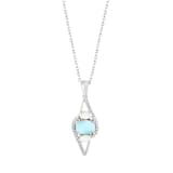 Lucky Gems Koleksiyonu Doğal Larimar ve Sedef Taşlı Geometirk Gümüş Kolye 2