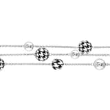 Pied De Poule Black and White Enamel Double Chain Women's Bracelet 2