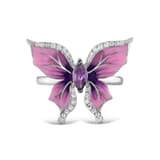 Heaven Model-14 Kelebek Tasarımlı Zirkonlu Gümüş Yüzük 2