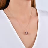 Gift Tel Çiçek Yuvarlak Kesim Rose Altın Renkli Gümüş Kolye 3