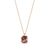 Gift Taşlı Burgulu Bant Tasarımlı Radiant Kesim Rose Altın Renkli Gümüş Kol 2