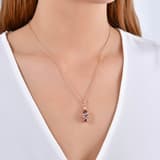 Gift Burgulu Bant Tasarımlı Marquise Kesim Rose Altın Renkli Gümüş Kolye 3
