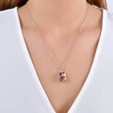Gift Yaprak Tasarımlı Emarald Kesim Rose Altın Renkli Gümüş Kolye 3